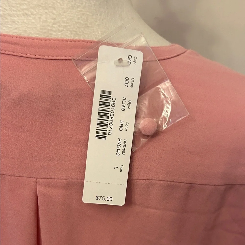 J. Crew Pink Scalloped Blouse Size L New